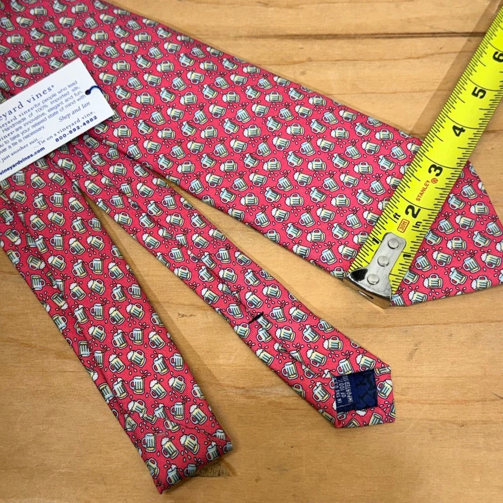 Vineyard Vines Mens Silk Tie Pink Beer Mugs‎ NBWA PAC Chairmans Circle USA Made